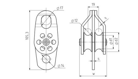  Блок-ролик Вертикаль двойной сталь с подшипником в Волгограде  