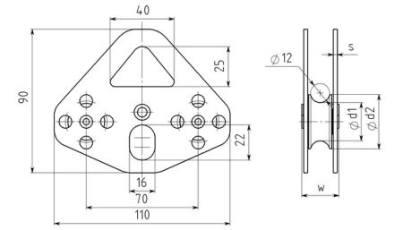  Блок-ролик Вертикаль Тандем дюраль с подшипником  в Волгограде  