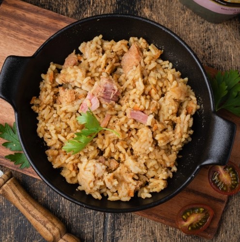 Консервы мясорастительные стерилизованные "Каша рисовая со свининой"