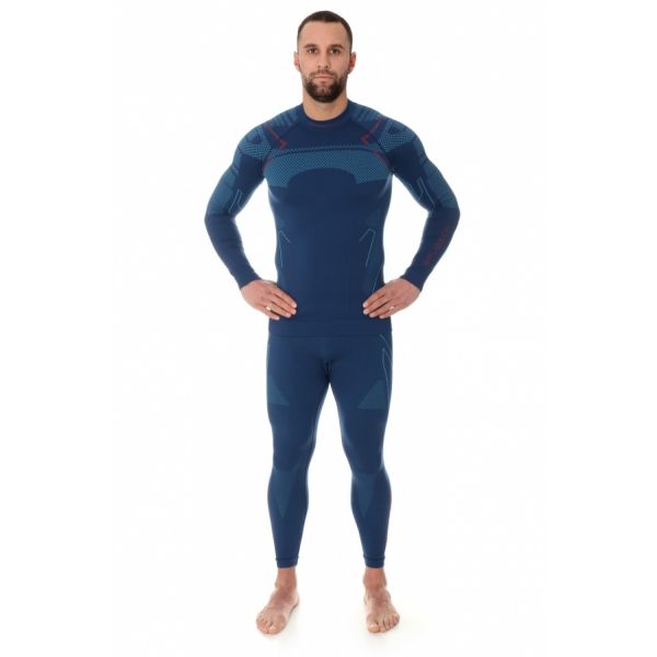 Футболка Brubeck Thermo Nilit Heat черный/голубой мужская в Волгограде