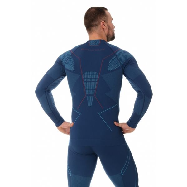 Футболка Brubeck Thermo Nilit Heat черный/голубой мужская в Волгограде
