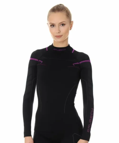 Футболка Brubeck Thermo Nilit Heat черный/розовый женская в Волгограде