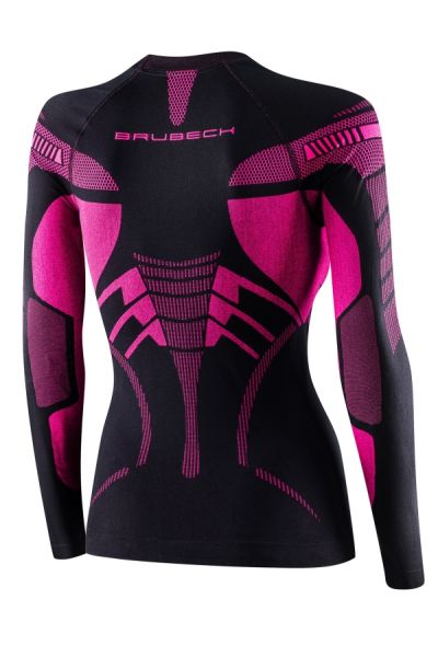 Футболка Brubeck DRY W LS1569W черный/фуксия в Волгограде