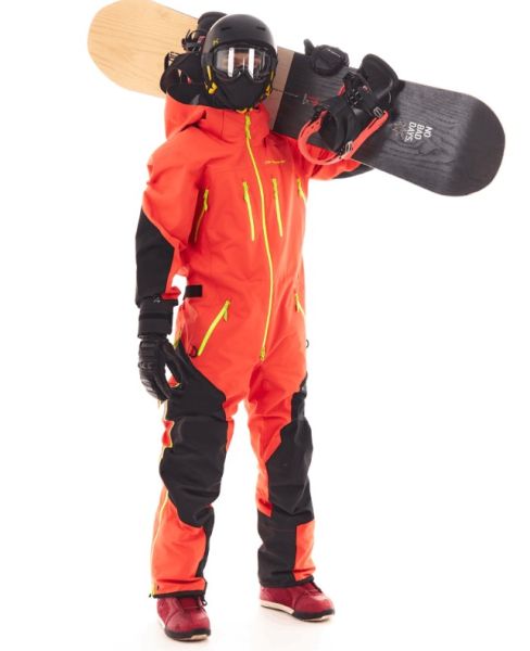 Комбинезон сноубордический Dragonfly SuperLight 3L Man Dark Red-Yellow 2024 в Волгограде